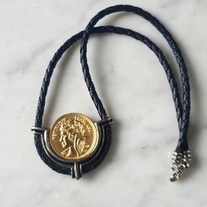 1990s Vintage Republique Francaise Coin necklace